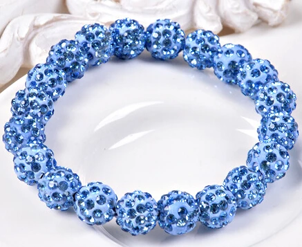 

Colorful Bracelets Micro Pave CZ Disco 10mm 20pcs Ball Beads Handmade Bracelet crystal clay