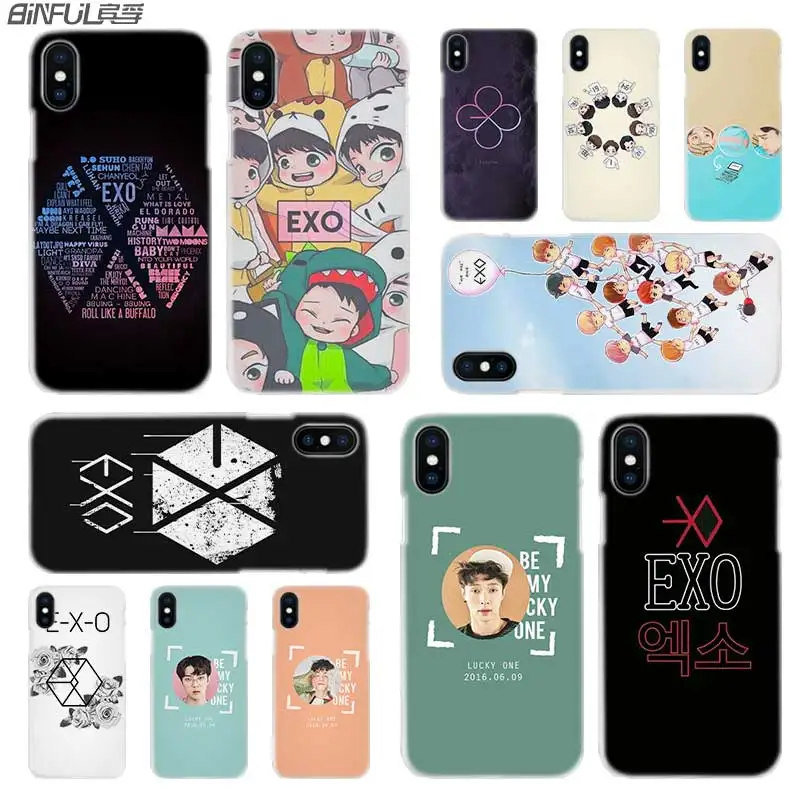 

BINFUL iphone case cover transparent coque for iPhone X XR XS Max 8 7 6s 6 Plus 5 5s 5c SE 4s 4 Kpop exo Lucky one