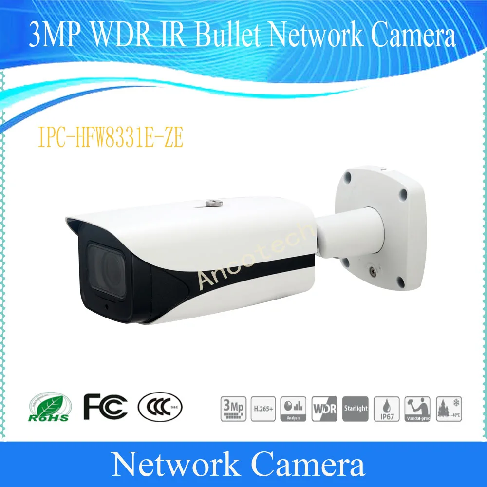 

Free Shipping DAHUA Security CCTV IP Camera 3MP IR Bullet Network Camera With POE+ IP67 IK10 DH-IPC-HFW8331E-ZE