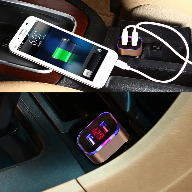 12V24V 5V/2.1A/1A USB Smart Car Auto Mobile Cell Phone Charger for iPhone 7/6s/6/plus/Xiaomi
