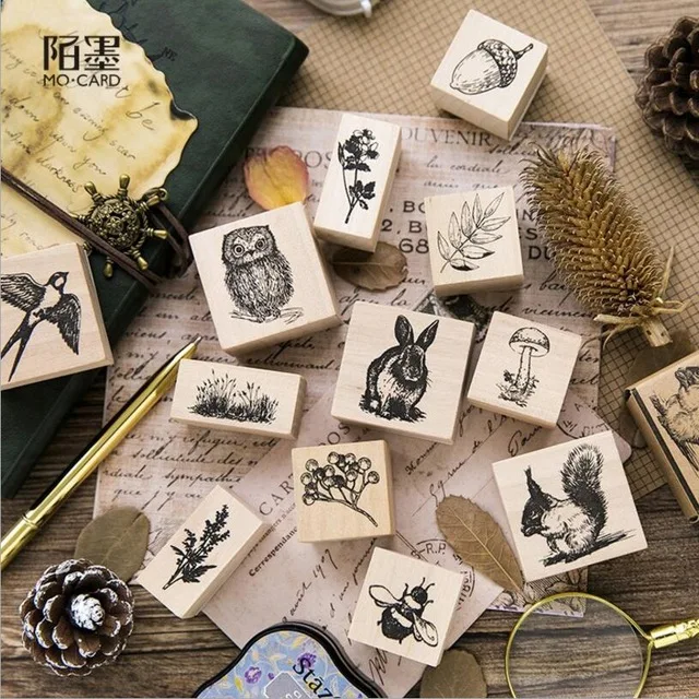 

1pcs The animal plant in the forest rubber seal stamps Wood stamps for Photo album decoration DIY Scrapbooking Decoration stamp