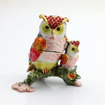 

Home Decoration Owl Shape Trinket Box Earring Storage Box SCJ704