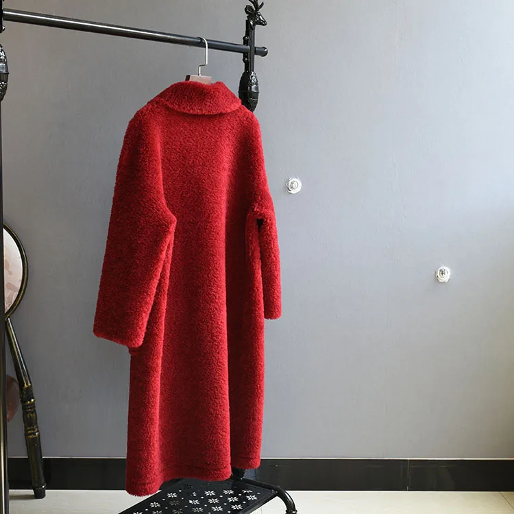 OFTBUY зимняя женская куртка из натурального меха, пальто для стрижки овец, женское длинное пальто из овечьей шерсти, шерстяная верхняя одежда, уличная одежда