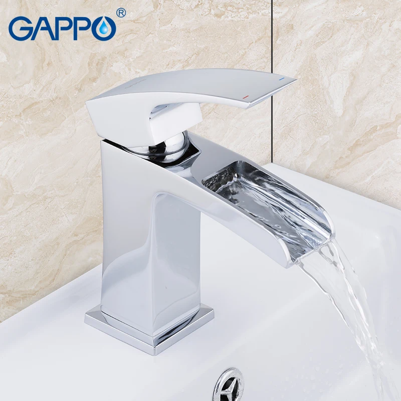 GAPPO смеситель для раковины хром водопад носик для ванной кран с одной ручкой одно отверстие настенное крепление Смеситель для раковины