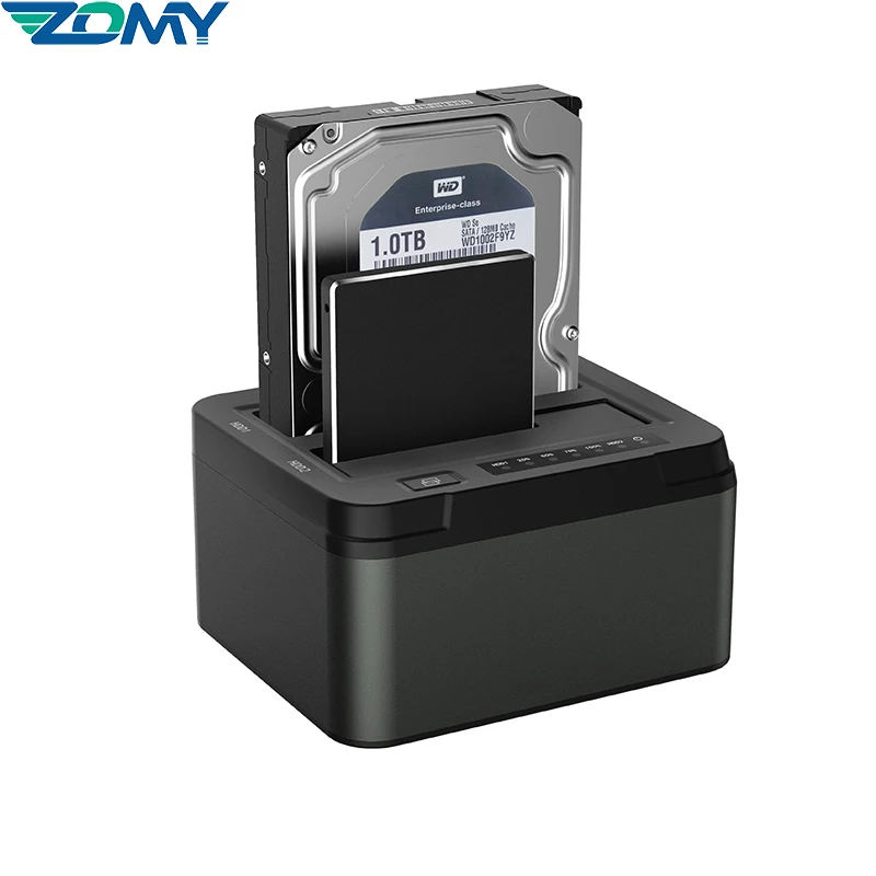 도킹 스테이션 USB 3.0-SATA 2-베이 USB 3.0 HDD 어댑터 2.5 및 3.5 인치 SATA SSD 클론 지원, 2x8 TB SSD 복사기