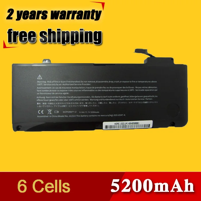 Замена A1322 Аккумулятор для ноутбука Apple Macbook Pro 13 &quotUnibody A1278 2009 2010 2011 2012 версия |