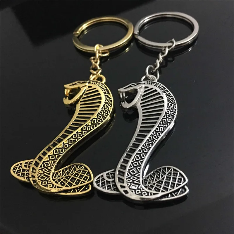 3D Fanshion Metal Car Keyring Keychain Key Chain Ring for Ford Mustang Shelby GT Cobra Snake