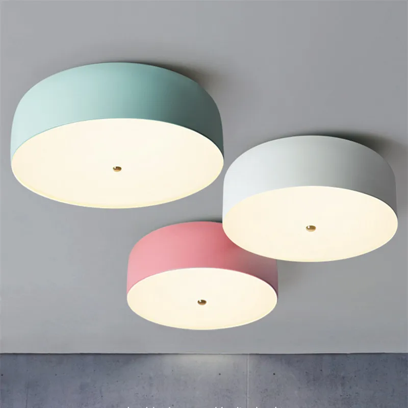 

Postmodern Macaron Dining Room Led Ceiling Light Nordic Kids Bedroom Ceiling Lamp Living Room Study Lights Free Shipping