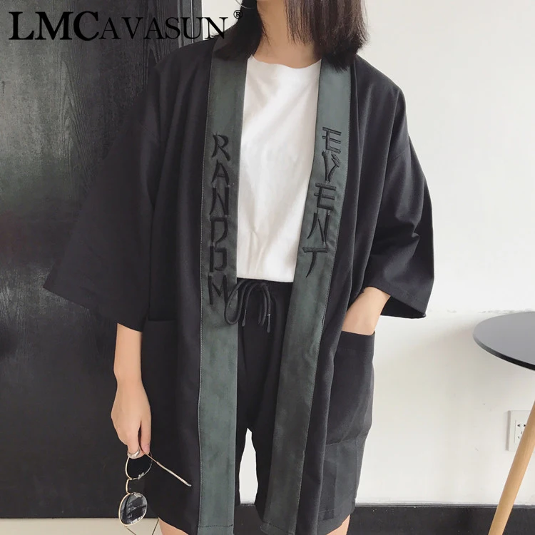 

LMCAVASUN Embroidered robes retro Tang suit jacket Japanese kimono Japanese Japanese style wind cardigan boys and girls tide