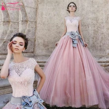 2016 rosa Sweety Abendkleid Jewel A-linie Party kleider TuTu Röcke Mit Bogen Homecoming Kleid robe de soiree Lange Z100