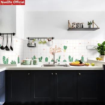 

Cartoon pattern kitchen oil sticker cabinet stove with high temperature self-adhesive waterproof tile cabinets fume wall sticker