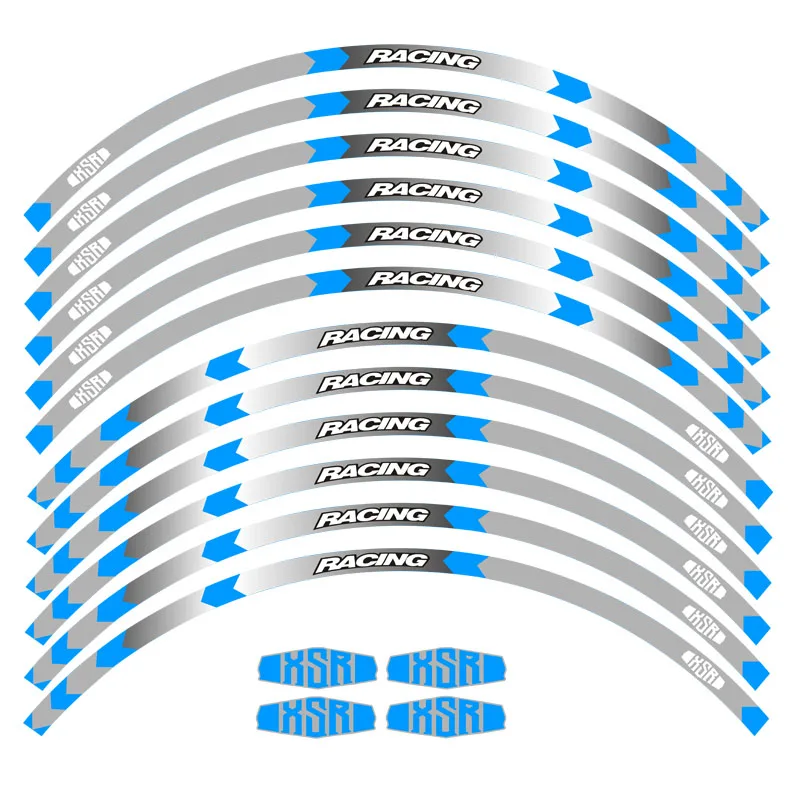 Новинка, наклейка на колеса мотоцикла, полоса, отражающая, водонепроницаемая наклейка на обод колеса, 12 полос, для Yamaha xsr XSR 700 XSR900