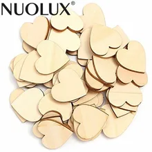 50 шт. в форме сердца деревянной ломтики Неокрашенный натуральный березовый Дерево DIY ремесла Украшения 6 см