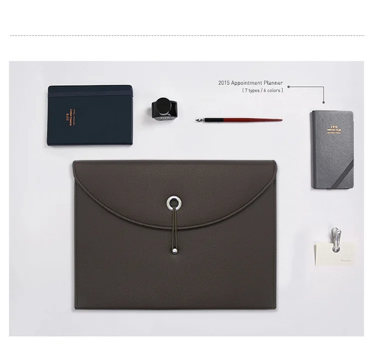 Leather Conference Folder Business File Travel Meeting Holder Daily Office Envelope Organ Bag A4 Size (6)