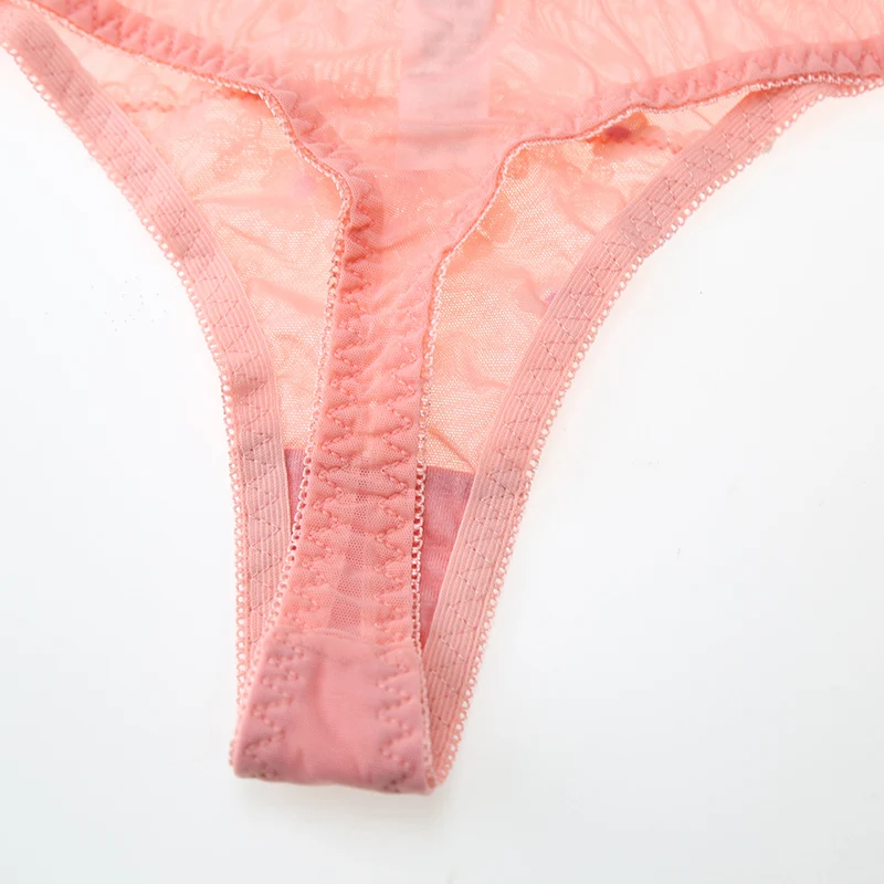 Shaonvmeiwu, женские стринги, прозрачные кружевные трусики, Т-штаны с низкой талией, полностью прозрачные розовые
