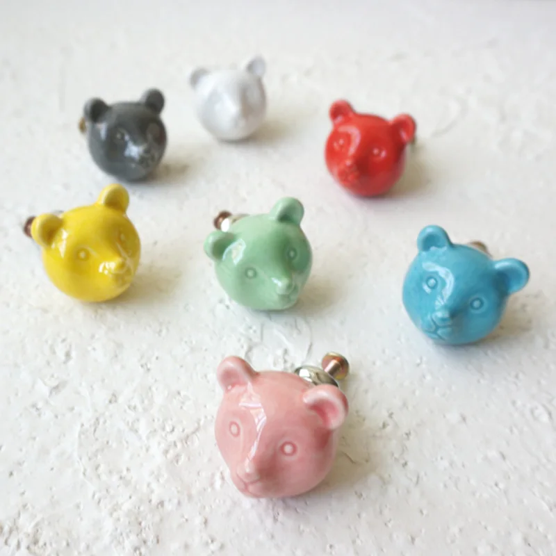 السيراميك مقابض الطفل الأطفال جميل سحب مقابض للأدراج مقابض سيراميك مجلس الوزراء حذاء درج خزانة مقبض سحب واحد الأقلام