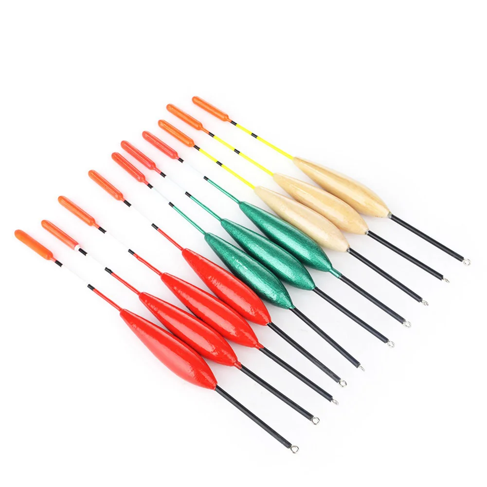 

10pcs Fishing Floats Set Wood Buoy Bobber Stick for Fish Tackle Buoy Accessories KH889