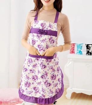 

Free Shipping+Wholesale Bowknot Flower Pattern Apron Woman Adult Bibs Home Cooking Baking Cleaning Aprons,100pcs/lot