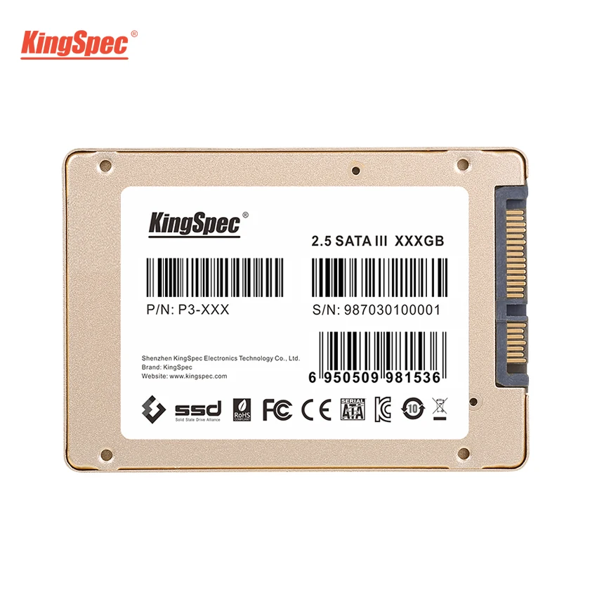 KingSpec ssd 480gb Большая емкость 2," SATA SATA3 Золотой металлический чехол HDD 512GB твердотельный накопитель для планшетного настольного ноутбука pos-машины