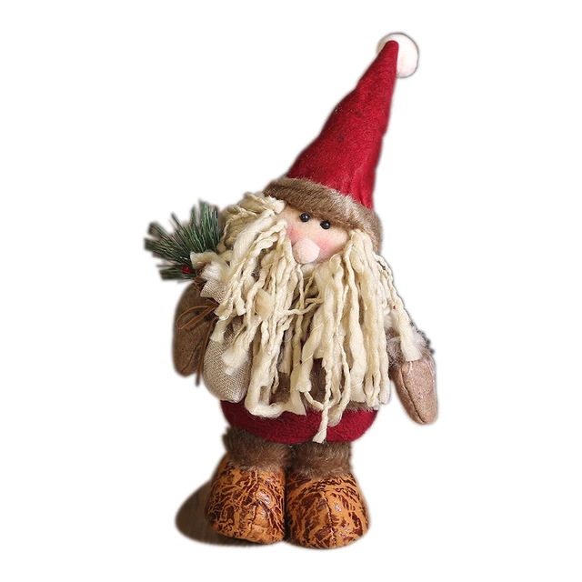 1Pcs Vintage Christmas Ornaments Tree Decorations Stand Long Beard Santa Claus Doll For 1Pcs Vintage Christmas Ornaments Tree Decorations Stand Long Beard Santa Claus Doll For
