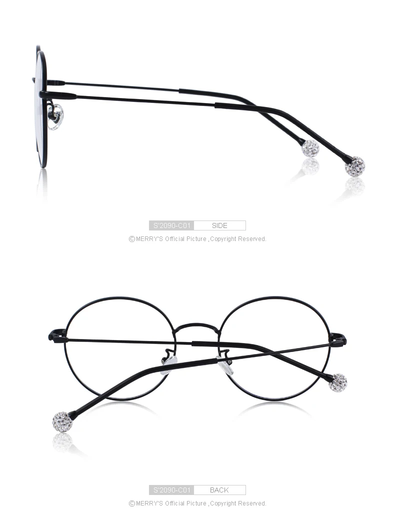 MERRY'S дизайн женские модные круглые очки ретро синий свет Блокировка оптическая оправа для очков S'2090