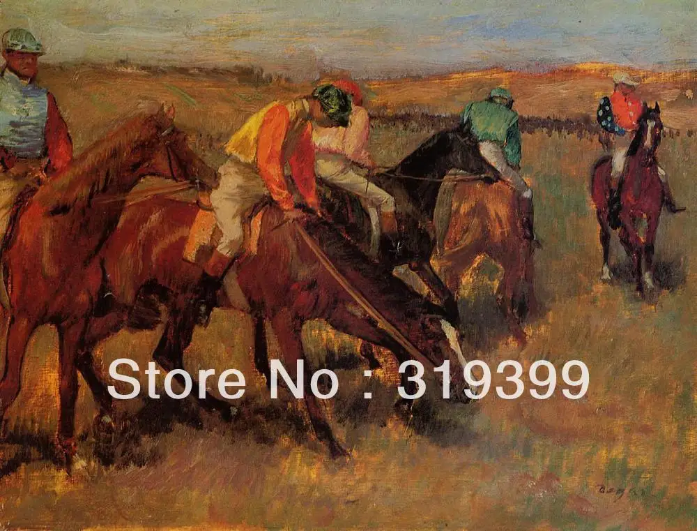 

Oil Painting Reproduction on Linen Canvas,Before the Race 2 by edgar degas,Free DHL Shipping,handmade,Top Quality