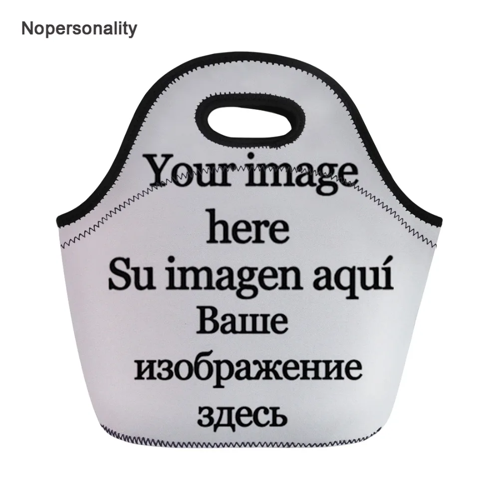 

Nopersonality Custom You Image Neoprene Women Girls Boys Lunch Bag Insulation Lunchbox for Kids Children Picnic Tote Food Bags