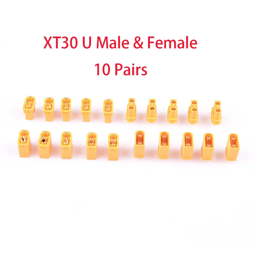 Wholesale 10 Pairs Amass XT30 XT30U Male Female Bullet Connectors Plugs For RC Lipo Battery FPV Quadcopter airplane Motor amass xt60u male female bullet connectors plugs upgraded from xt60 for rc lipo battery