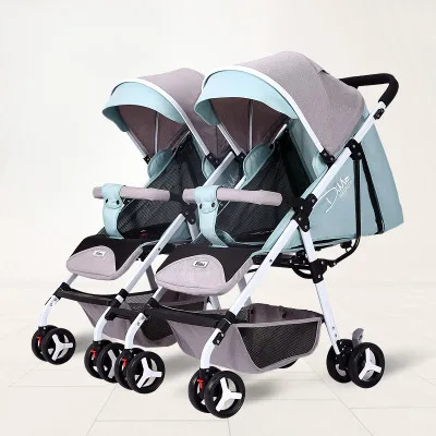 

Twin baby strollers lightweight folding can sit reclining detachable second child double child trolley
