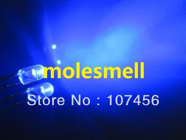 1000PCS 3MM Blue 5000MCD Round Water Clear LED Light NEW