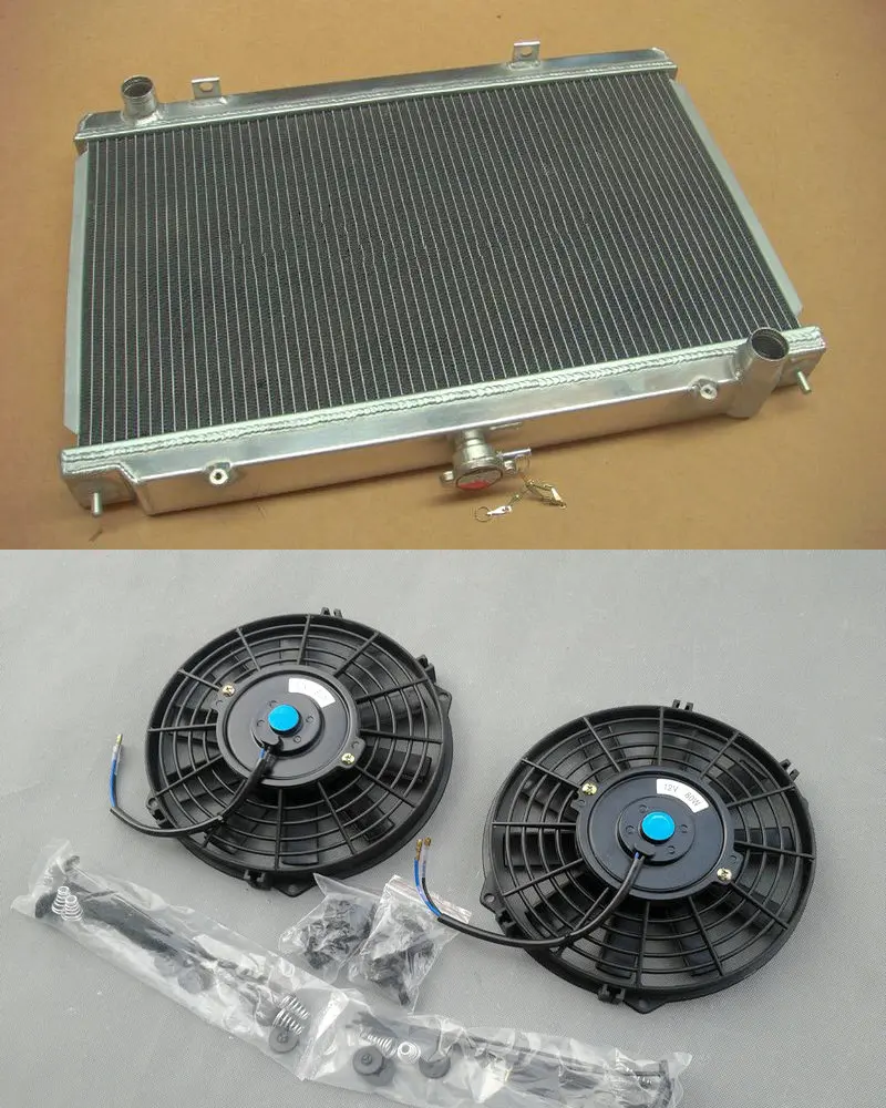 Aluminum Radiator + 2*Fans For Nissan Silvia S14 S15 SR20DET SR20 52MM