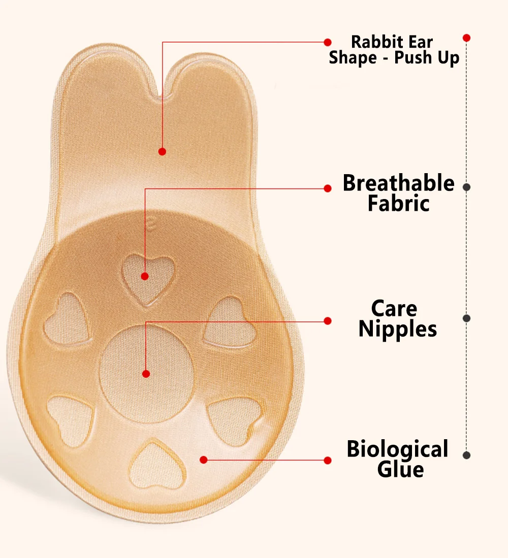 Blinvas, бюстгальтер пуш-ап, без бретелек, бюстгальтер без косточек, клей, подтягивающий грудь, невидимый бюстгальтер, клейкие, сексуальные бюстгальтеры с кроликом для женщин, женское белье, BH