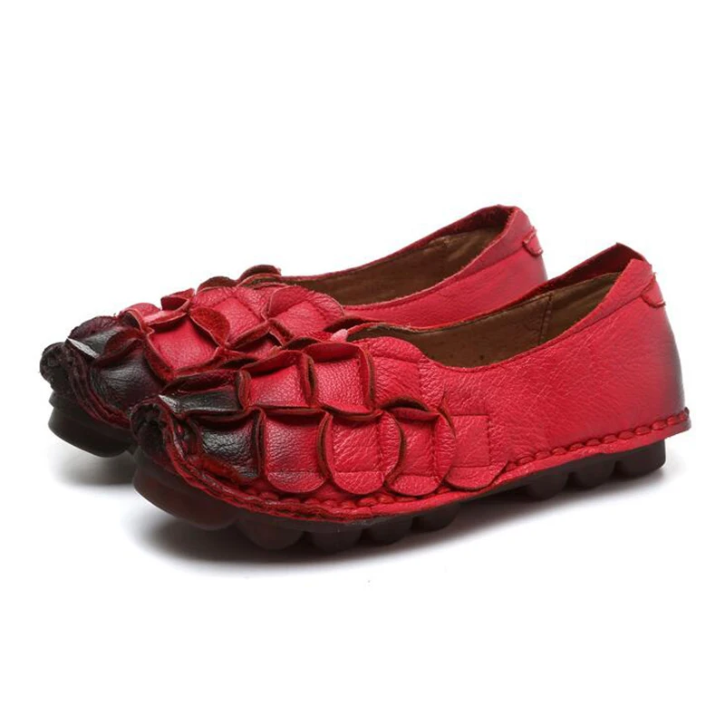 Hand Leder K195 2 Wohnungen Frauen Frühling 4 Mokassins Flexible 1 Faulenzer Schuhe Genäht 2018 3 Flache Frau Freizeitschuhe Echtem 65OwTqX