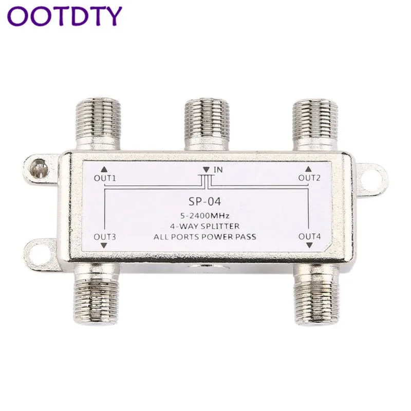 5-2400MHz 4 Way HD цифровой коаксиальный кабельный сплиттер 4 канала спутниковый/антенный ТВ-сигнал распределитель приемник для SA tv/CA tv