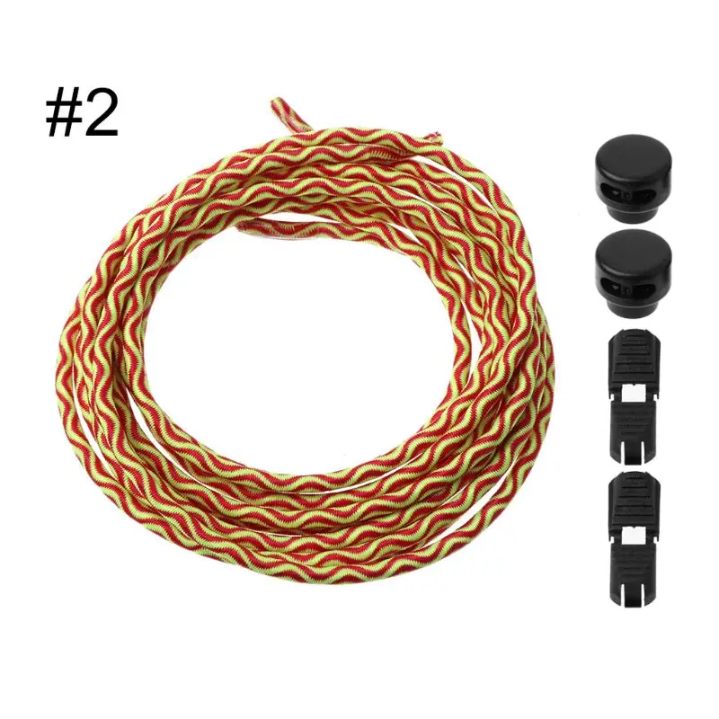 Elastic No Tie Round Shape Shoe Strings Laces Sneaker Shoelaces Without Tie Locking String Rope Running Sports Lanyard Supplies