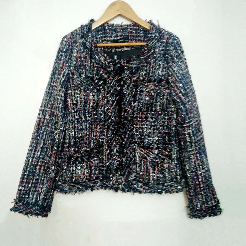 Promo tweed jacket coat ladies autumn / winter new high-end small fragrant wind beaded jacket a generatio