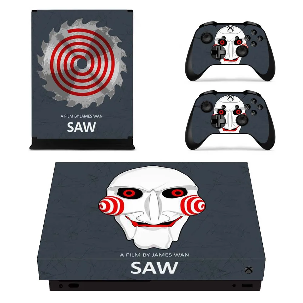 

JIGSAW SAW Vinyl Cover Decal Xboxone X Skin Sticker For Xbox One X Console 2 Controller Protective Skins