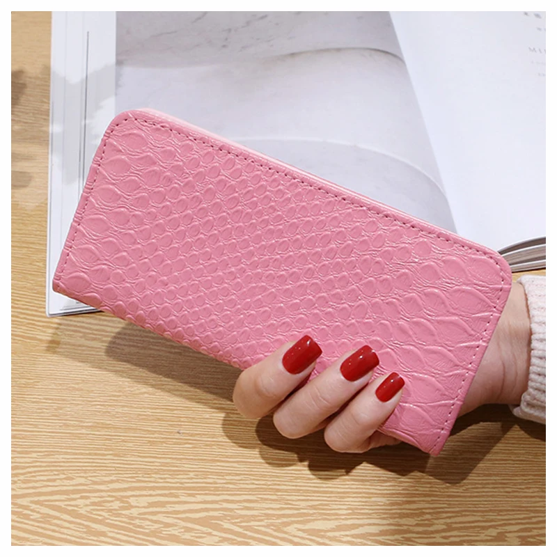 

2019 New Simple Ladies Pocket Crocodile pattern Wallet Women's Clutch Hasp Purses Coins Credit Card Holder Casual Bolsa Feminina