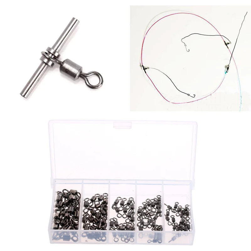

Swivel Connector Rolling Ball Bearing Solid Rings Sea Fishing Accessories 100PCS