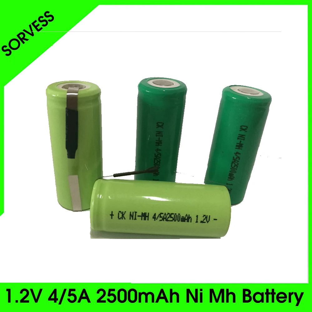 Sorvess 1 2 V 4/5A Ni MH аккумулятор 2500mAH перезаряжаемые батареи с заваркой вкладки точка
