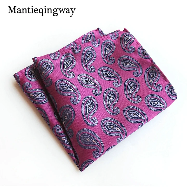 Mantieqingway мужские Цветочный плед Hanky унисекс высокое качество платок полиэстер Пейсли Бизнес платок грудь Полотенца
