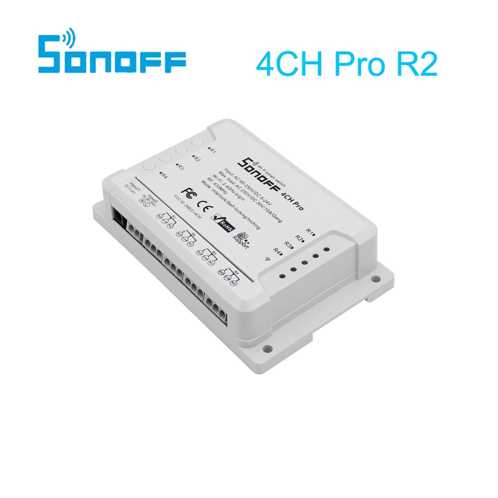 Новый SONOFF 4CH Pro R2 беспроводной многоканальный WIFI переключатель для умного дома