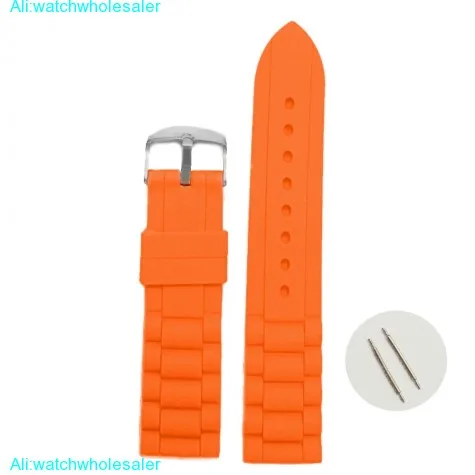 20mm Fresh Neon Orange Silicone Jelly Rubber Lady Watch Band Straps WB1002M20JB