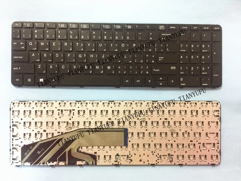 

New ARABIC Laptop Keyboard For HP ProBook 450 G3 455 G3 470 G3 BLACK FRAME BLACK PN: 9Z.NCGBV.201 6037B0115101 AR tested 100%