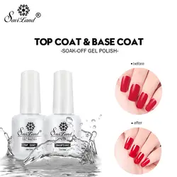 Saviland 15 мл Top Coat база грунтовки ногтя гель для ногтей УФ здание ногтей расширение гель Лаки не Очищение Top Coat лак