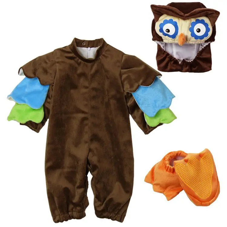 Костюм для малышей костюм на Хэллоуин для маленьких мальчиков и девочек с рисунком динозавра и Совы Детский комбинезон высокого качества, комплект одежды для малышей от 0 до 24 месяцев