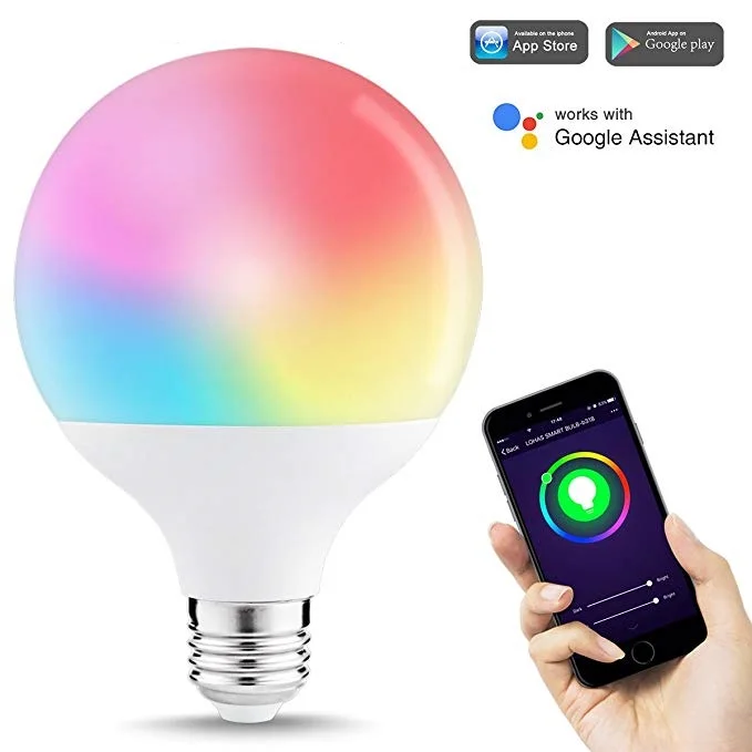 

WIFI Smart LED Bulb Light G30 10W E26 Base 810LM Multicolor Changing Daylight 6000K Homekit Compatible with Alexa,Google Home