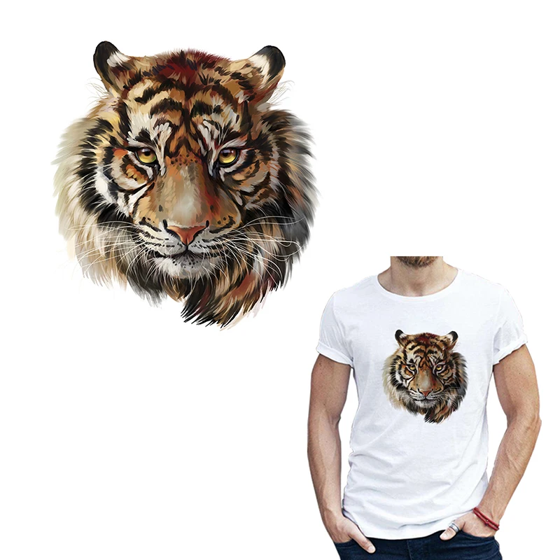 New Clothes Patches Live Tiger Animal Patch Ironing Stickers Heat Transfer DIY Accessory Washable Appliques | Дом и сад