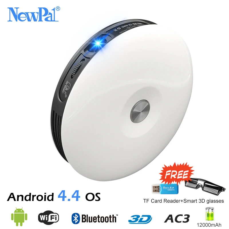

NewPal M17 Home Projector 3000Lumens Support 1920x1080P Android WIFI Beamer with 4000:1 Contrast Ratio WIFI Projector