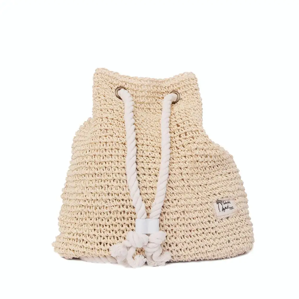 

Mori Girl Type Fashionable Backpack Straw Woven Bag Holiday Leisure Bag Women Backpack Simple Style Beach Bag